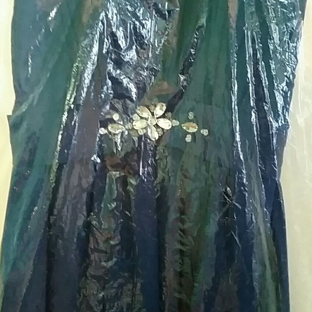 Dark blue prom dress with sparkly gems. - Picture 3 of 7